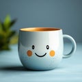 Cute Ceramic Mug with a Smiling Face Royalty Free Stock Photo