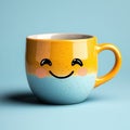 Cute Ceramic Mug with a Smiling Face Royalty Free Stock Photo