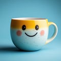 Cute Ceramic Mug with a Smiling Face Royalty Free Stock Photo