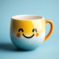 Cute Ceramic Mug with a Smiling Face Royalty Free Stock Photo