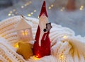 Cute ceramic statuette of Santa Claus Royalty Free Stock Photo