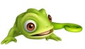 Cute Chameleon funny cartoon character Royalty Free Stock Photo