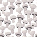 cute champignon gray edible mushrooms. seamless pattern