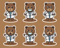 Cute Character Cartoon of Bear Doctor.