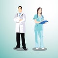 Cute character design - Doctor & Nurse