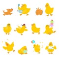 Cute character duck variety action pack