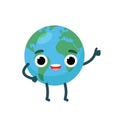 Cute character emotional planet earth. Happy environment day concept.