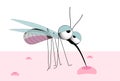 CUTE CHARACTER OF A mosquito. Blood sucking insect. The carrier of disease. Vector illustration Royalty Free Stock Photo