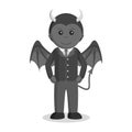 Businessman devil character profession design vector black and white