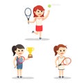 Tennis ball character profession design vector