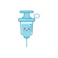 Cute syringe character illustration smile happy mascot logo kids play toys template