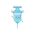 Cute syringe character illustration smile happy mascot logo kids play toys template