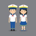 Cute Character Wearing Sailor Uniform Royalty Free Stock Photo