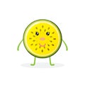 Cute character yellow watermelon for kids, juice, fruit shop, education, etc Royalty Free Stock Photo