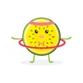 Cute character yellow watermelon for kids, juice, fruit shop, education, etc Royalty Free Stock Photo