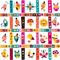 Cute characters nature pattern Royalty Free Stock Photo