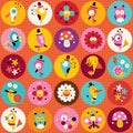 Cute characters nature pattern Royalty Free Stock Photo