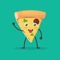 Cute characters pizza slice