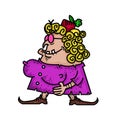 Smiling funny grandma vector character, funny boomer character illustration Royalty Free Stock Photo