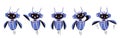 Cute chatbot AI characters set in blue color.