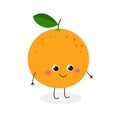 Cute cheerful cartoon grapefruit character vector illustration