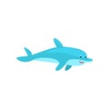 Cute Cheerful Dolphin Cartoon Sea Animal Character Vector Illustration