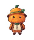 cheerful jack-o\'-lantern isolated kawaii graphic