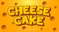 Cute cheese Cake editable text effect Template Royalty Free Stock Photo
