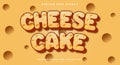 Cute cheese Cake editable text effect Template Royalty Free Stock Photo