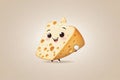 Cute cheese character on a white background