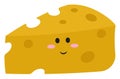 Cute cheese with eyes, illustration, vector