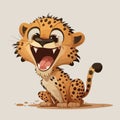 Cute cheetah, young ang little cheetah. Sweet and adorable baby animal.