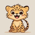 Cute cheetah, young ang little cheetah. Sweet and adorable baby animal.