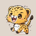 Cute cheetah, young ang little cheetah. Sweet and adorable baby animal.