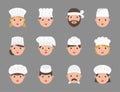 Cute chef avatar in variety such as pastry chef, italian chef, j