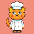 Cute chef cat cute antropomorphic vector EPS Royalty Free Stock Photo