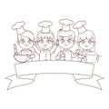 Cute chef children cartoon Royalty Free Stock Photo