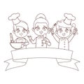 Cute chef children cartoon Royalty Free Stock Photo