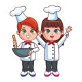 Cute chef children cartoon Royalty Free Stock Photo