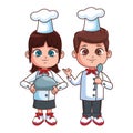 Cute chef children cartoon Royalty Free Stock Photo
