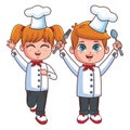 Cute chef children cartoon Royalty Free Stock Photo