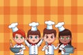 Cute chef children cartoon Royalty Free Stock Photo