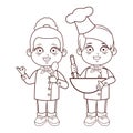 Cute chef children cartoon