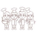 Cute chef children cartoon