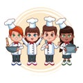 Cute chef kids cartoons
