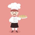 Cute chef master mascot design illustration