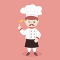 Cute chef master mascot design illustration