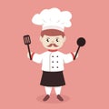 Cute chef master mascot design illustration