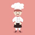 Cute chef master mascot design illustration