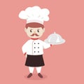 Cute chef master mascot design illustration